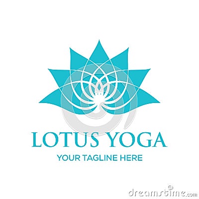 Lotus yoga vector logo template Vector Illustration