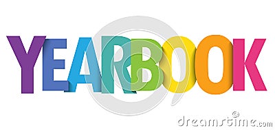 YEARBOOK colorful typography banner Stock Photo