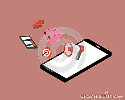 Loud budgeting involves creating a financial plan and declare their budget goals in social media posts Vector Illustration
