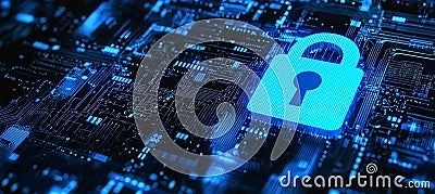 The loud computing concept, cloud computing technology, and encryption of personal information are three important Stock Photo