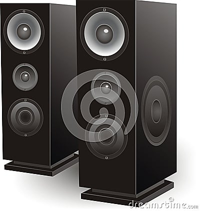 Loud speaker stereo system, acoustics Vector Illustration