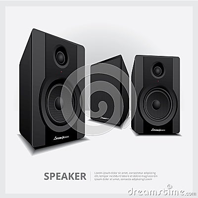 Loud Speakers isolated Vector Illustration