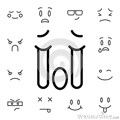 Loudly, crying, face flat vector icon in emotions pack Stock Photo