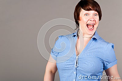 Loudly screaming Stock Photo