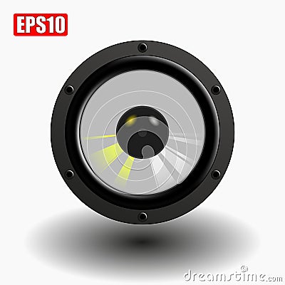 Loudspeaker as a part of sound system Vector Illustration