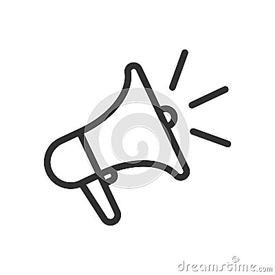 Loudspeaker line icon. Megaphone symbol. Vector illustration Vector Illustration