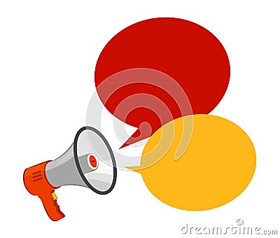 Loudspeaker, megaphone. Advertising, announcement, attention concept. Vector illustration Vector Illustration