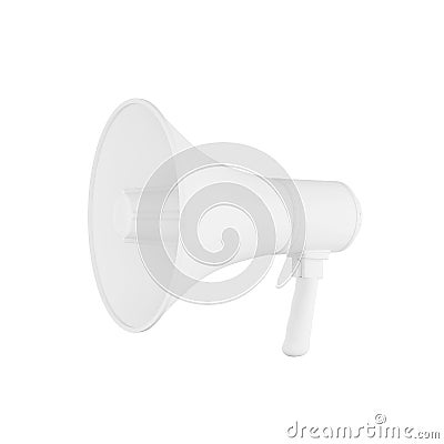 loudspeaker or megaphone horn white megafon is icon mockup of announcer loudspeaker render 3d illustration Cartoon Illustration