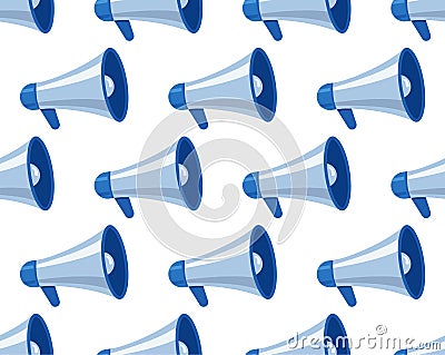 Loudspeaker Seamless Pattern. Megaphone Seamless Pattern. Refer a Friend. Referral Program. Loudspeaker Seamless Pattern on white Stock Photo