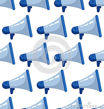 Loudspeaker Seamless Pattern. Megaphone Seamless Pattern. Refer a Friend. Referral Program. Loudspeaker Seamless Pattern on white Stock Photo