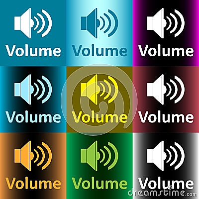 Loudspeaker and volume clipart Stock Photo