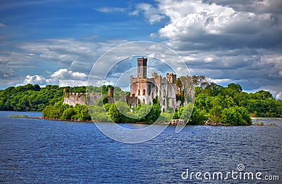 Lough Key castle Roscommon River Shannon Stock Photo