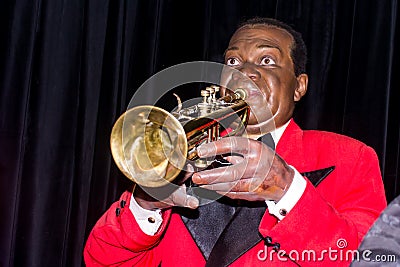 Louis Daniel Armstrong, wax figure Editorial Stock Photo