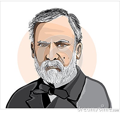 Louis Pasteur Vector illustration hand drawn Vector Illustration