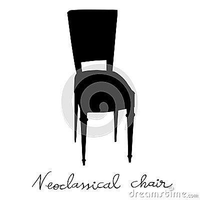 Louis XVI neoclassical chair silhouette Vector Illustration