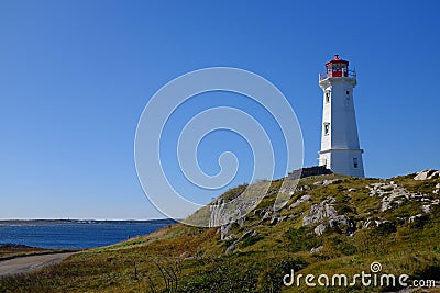 Louisbourg Lighthouse, Cape Breton Island, Canada Stock Photo