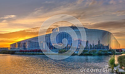 Louise Weiss building of European Parliament Stock Photo