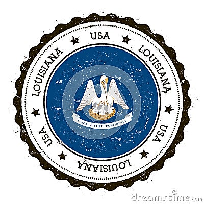 Louisiana flag badge. Vector Illustration