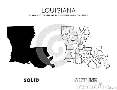 Louisiana map. Vector Illustration