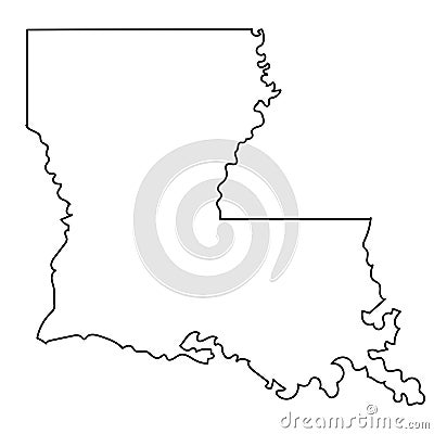 Louisiana map outline vector illustartion Vector Illustration