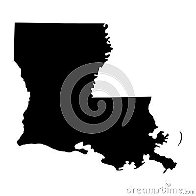 Louisiana map shape, united states of america. Flat concept icon symbol vector illustration Vector Illustration