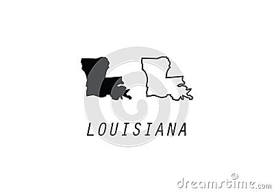 Louisiana outline map state shape USA America borders Vector Illustration