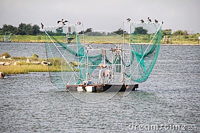 Louisiana Shrimp Barge Stock Photo