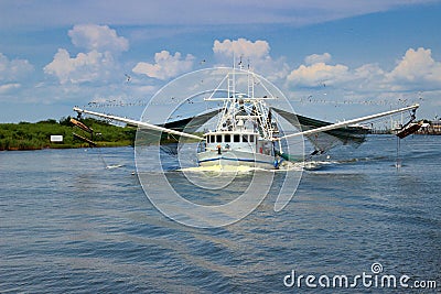 Louisiana Shrimp Boat Stock Photo
