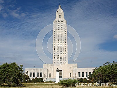 Louisisana Capital Huey Long Statue Stock Photo