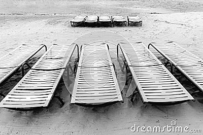 Lounge Chairs in Black and White Stock Photo