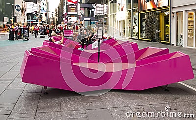 Lounge chairs In Times Square Editorial Stock Photo