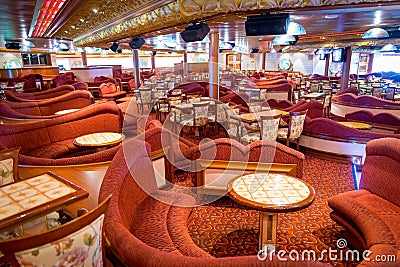 Lounge in the cruise ship Editorial Stock Photo