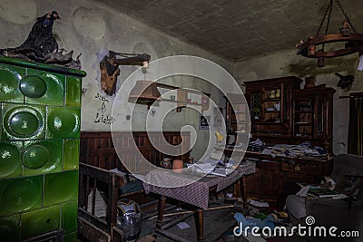 lounge with objects in a house from a hunter Stock Photo