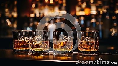 lounge restaurant whiskey drink Cartoon Illustration