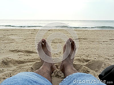 Lounging on the beach 3 Stock Photo