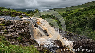 The Loup of Fintry waterfalls near Stirling Stock Photo