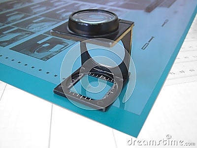 Loupe & film/printing industry Stock Photo