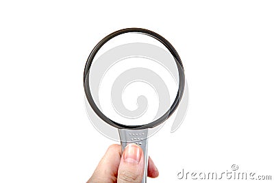 Loupe in a Hand Isolated Stock Photo