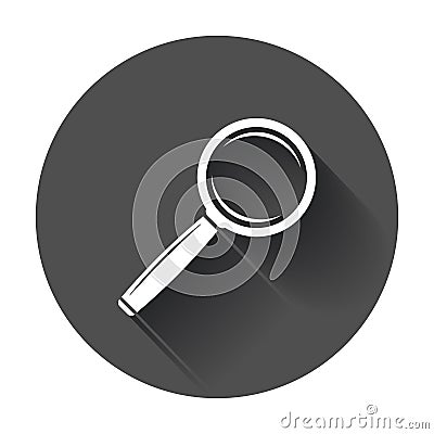 Loupe icon vector. Magnifier in flat style. Search sign concept Vector Illustration