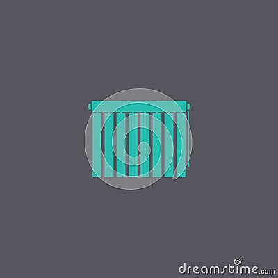 Louvers rolls sign icon. Window blinds or jalousie symbol. Circle flat button with shadow. Stock Photo