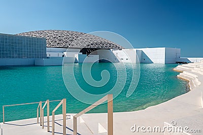 Louvre Abu Dhabi, United Arab Emirates - the famous museum of the French architect Jean Nouvel Editorial Stock Photo