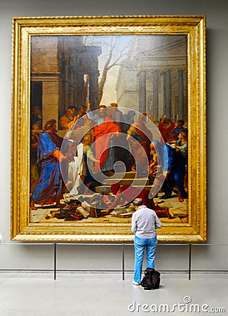 Louvre Art Gallery Book Burning Painting Editorial Stock Photo