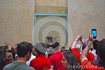 Louvre Art Museum Mona Lisa Crowd Editorial Stock Photo