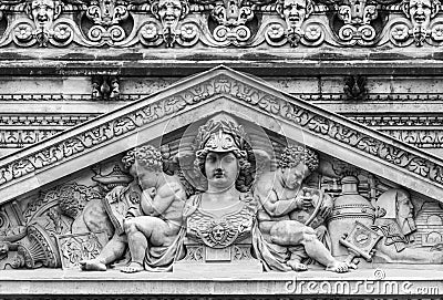 Louvre facade statue Stock Photo