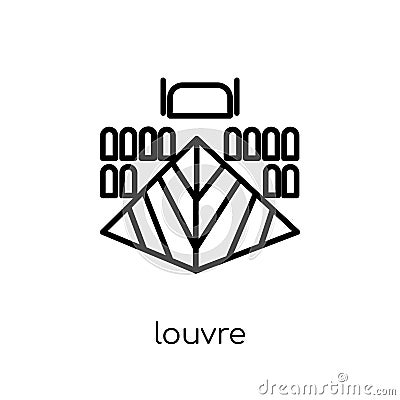 Louvre icon. Trendy modern flat linear vector Louvre icon on white background from thin line Architecture and Travel collection Vector Illustration