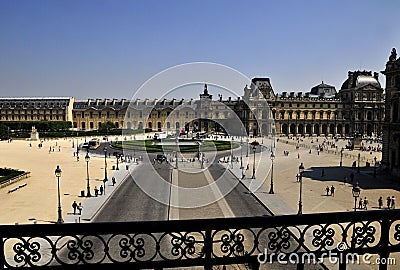 Louvre museum circle court Editorial Stock Photo