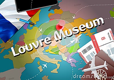 Louvre Museum city travel and tourism destination concept. Franc Stock Photo