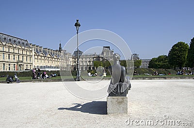 Louvre museum and park des tuileries Editorial Stock Photo