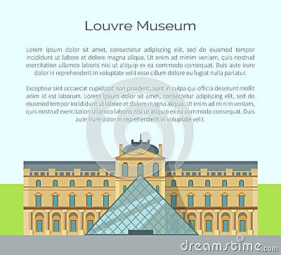 Louvre Museum Worlds Largest Art Historic Monument Vector Illustration