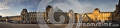 Louvre panorama. Paris Editorial Stock Photo